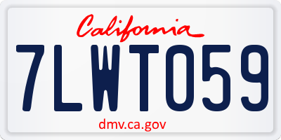 CA license plate 7LWT059