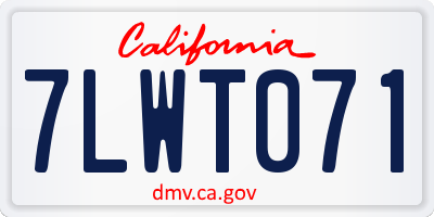 CA license plate 7LWT071