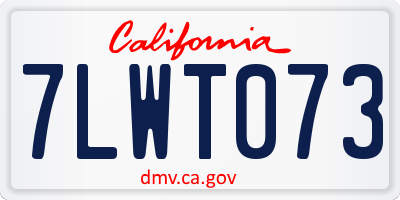 CA license plate 7LWT073