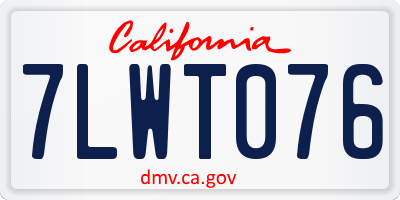 CA license plate 7LWT076