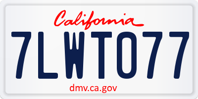 CA license plate 7LWT077