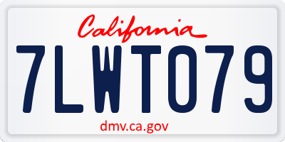 CA license plate 7LWT079