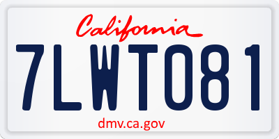 CA license plate 7LWT081