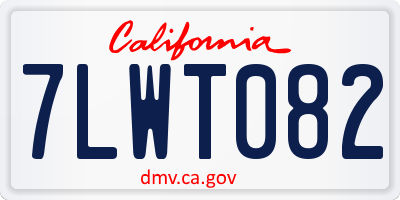 CA license plate 7LWT082