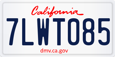 CA license plate 7LWT085