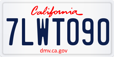 CA license plate 7LWT090