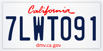 CA license plate 7LWT091