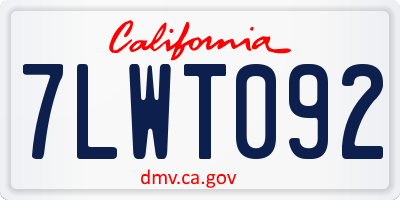 CA license plate 7LWT092