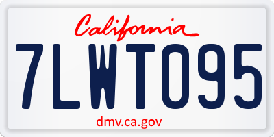 CA license plate 7LWT095