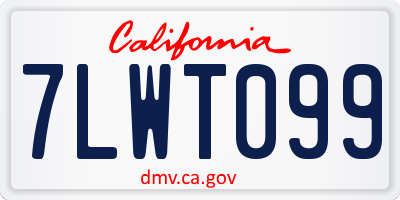 CA license plate 7LWT099