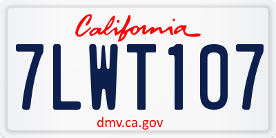 CA license plate 7LWT107