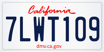 CA license plate 7LWT109