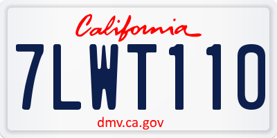 CA license plate 7LWT110