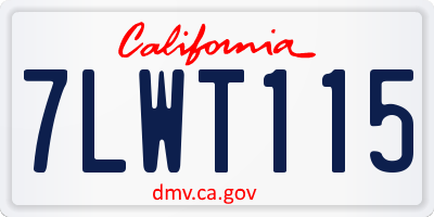 CA license plate 7LWT115