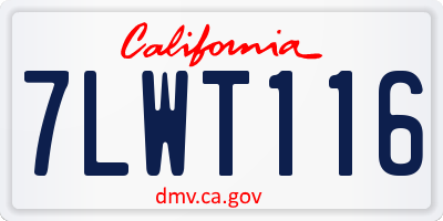 CA license plate 7LWT116