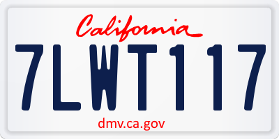 CA license plate 7LWT117