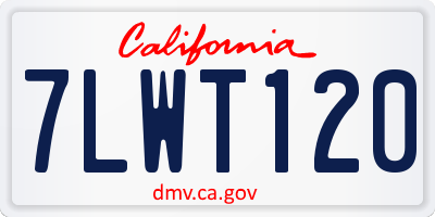 CA license plate 7LWT120