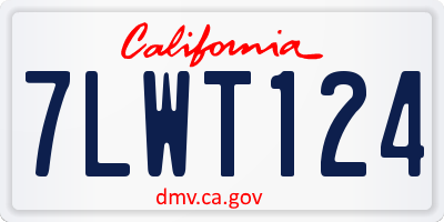 CA license plate 7LWT124