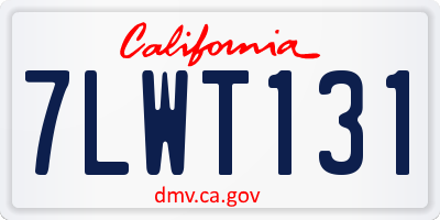 CA license plate 7LWT131