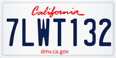CA license plate 7LWT132