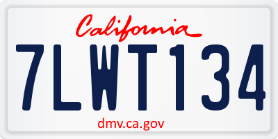 CA license plate 7LWT134