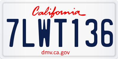 CA license plate 7LWT136