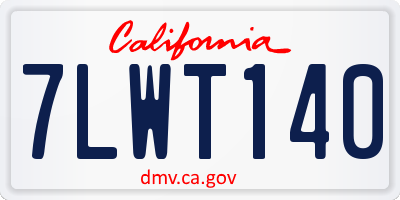 CA license plate 7LWT140