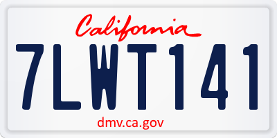 CA license plate 7LWT141