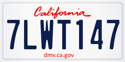 CA license plate 7LWT147