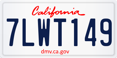 CA license plate 7LWT149