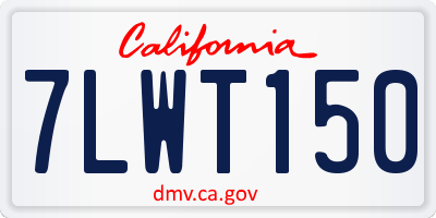 CA license plate 7LWT150