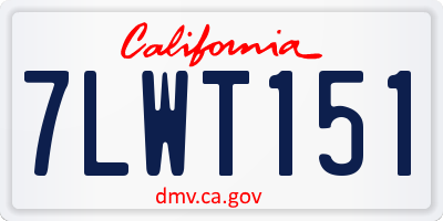 CA license plate 7LWT151