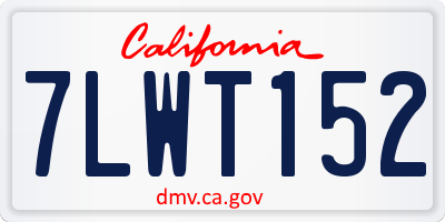 CA license plate 7LWT152