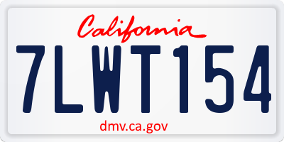 CA license plate 7LWT154