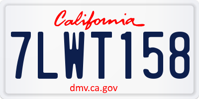 CA license plate 7LWT158