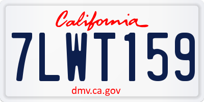 CA license plate 7LWT159