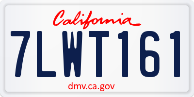 CA license plate 7LWT161