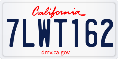 CA license plate 7LWT162