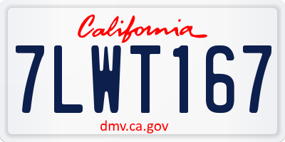 CA license plate 7LWT167