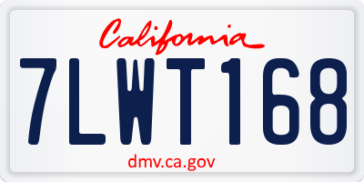 CA license plate 7LWT168