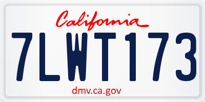 CA license plate 7LWT173