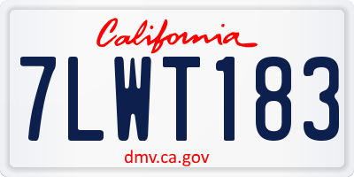 CA license plate 7LWT183