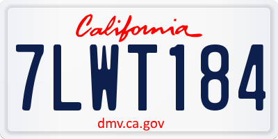 CA license plate 7LWT184
