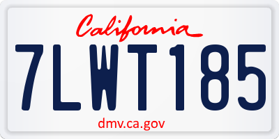 CA license plate 7LWT185