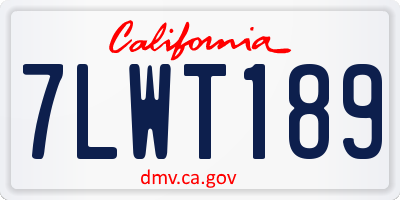 CA license plate 7LWT189