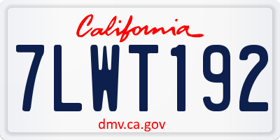 CA license plate 7LWT192