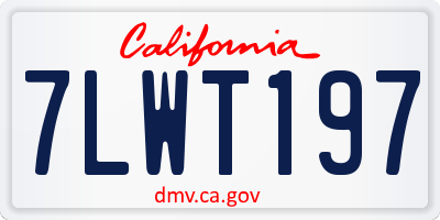 CA license plate 7LWT197
