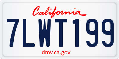 CA license plate 7LWT199