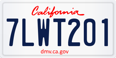 CA license plate 7LWT201