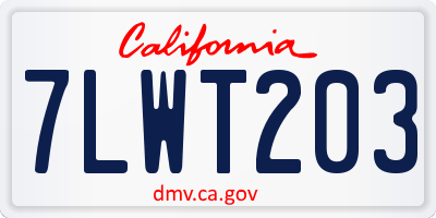 CA license plate 7LWT203